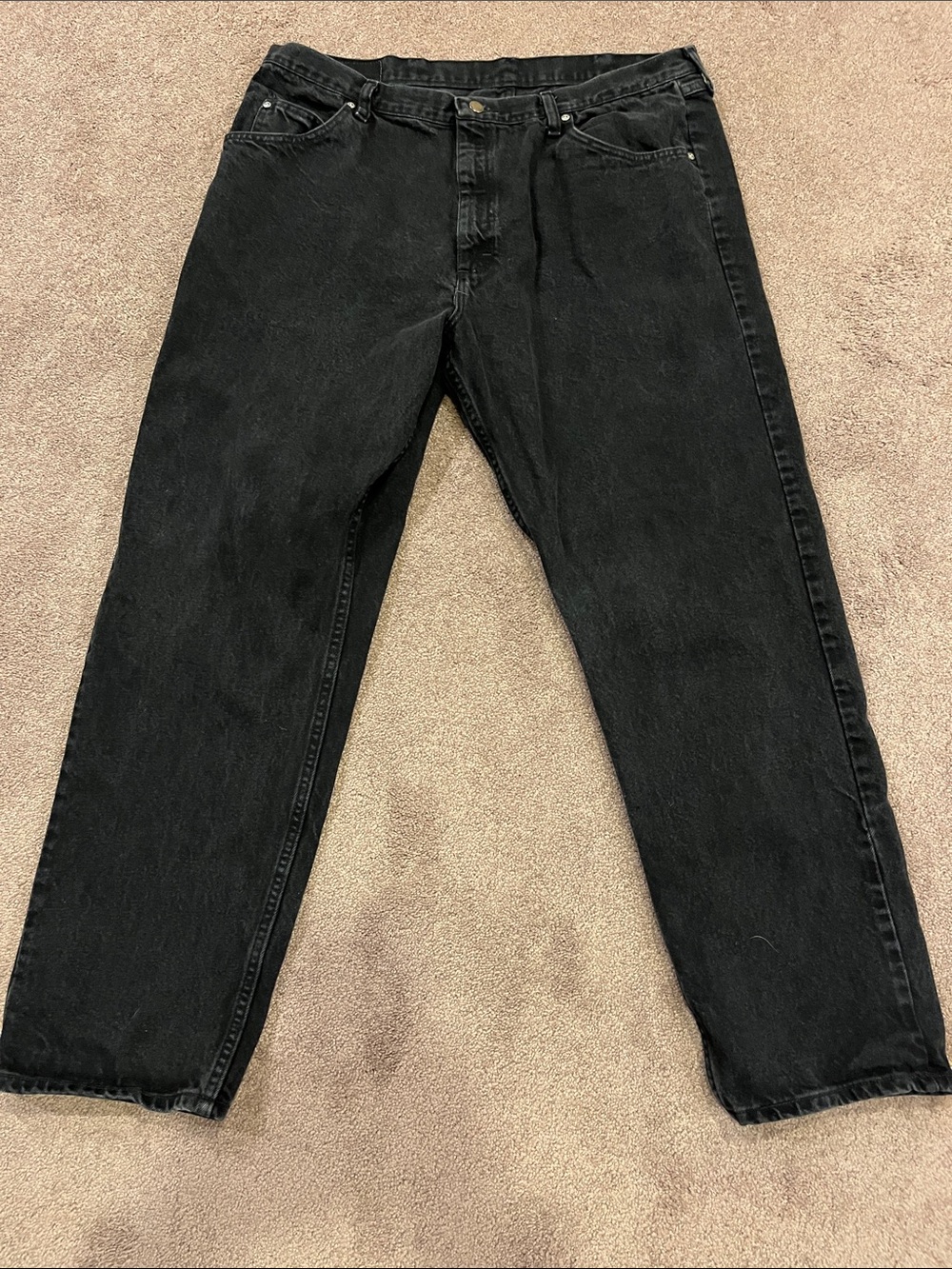 Wrangler Relaxed Fit Black Straight Leg Denim Jeans